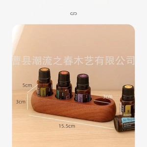 Estante de almacenamiento poroso de madera para aceites esenciales, soporte para botellas de aromaterapia, estante para lápices labiales, estante para tubos de ensayo de laboratorio - Product Image 5