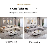 Modernes Minimalistisches Braunes Ecksofa-Set Zeitgenössische Wohnzimmerdekoration mit Stoffbezug