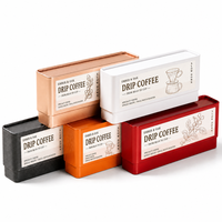Boîte en fer blanc rectangulaire vide de qualité alimentaire, 5 couleurs, écologique, recyclable, avec tiroir, pour rangement de sachets de café filtre, personnalisable