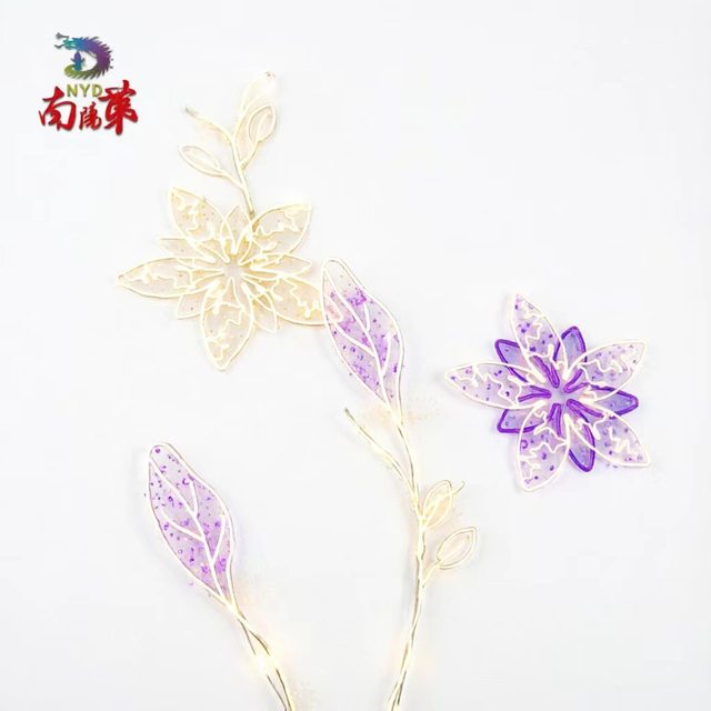 Custom LED Flower & Leaf Light Set - Hanging Holiday Decor for Malls, Parks & Large Events