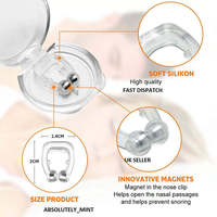 Pince-nez magnétique anti-ronflement en silicone et embout buccal Mini dispositif de dilatateur nasal Patches corporels pour soulager le ronflement