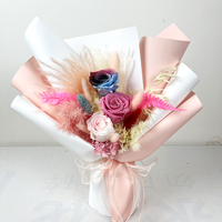 Bouquet de roses naturelles préservées, longue durée, populaire, en gros, couleur personnalisée, cadeau du Nouvel An, fête des mères, Saint-Valentin