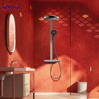 Ensemble de colonne de douche thermostatique à 3 fonctions Gunmetal 40 ° Kit de douche mural à température constante réglable pour salle de bain