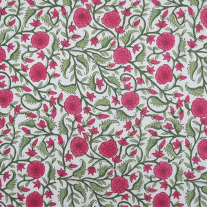 ชุดเสื้อสำหรับผ้าม่านผ้าฝ้าย100% พิมพ์ลายดอกแบบอินเดียสีชมพูลายดอกทะเลทราย150gsm ผ้าขนาดกลางเป็นมิตรกับสิ่งแวดล้อม - Product Image 1