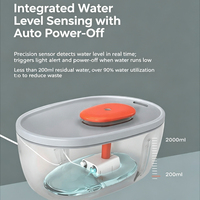 Fontaine à eau pour animaux de compagnie en forme d'avocat en PC, filtration 4 étapes, lumière LED, étanche, niveau d'eau visible pour chiens