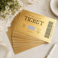 Carte de visite de luxe style billet d'or avec logo personnalisé, papier d'art de haute qualité, format personnalisé pour cadeaux d'anniversaire, de mariage ou d'entreprise