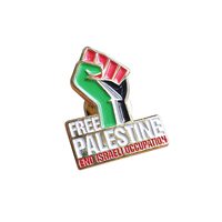 Insignia de Esmalte Suave de Aleación de Zinc con Mapa de Palestina en 3D, Impresa con UV, Personalizada con Tamaño y Logotipo, en Oferta