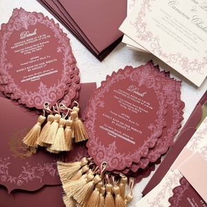 Suite d'invitations de mariage de luxe personnalisées, imprimées en typographie, monogramme en relief, papier artistique, tampon doré, cartes RSVP personnalisées - Product Image 3