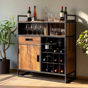 Meuble de Rangement en Bois Sur Mesure <span class=keywords><strong>Cabinet</strong></span> <span class=keywords><strong>Bar</strong></span> de Maison Mini <span class=keywords><strong>Bar</strong></span> Meuble à Vin Amovible - Product Image 4