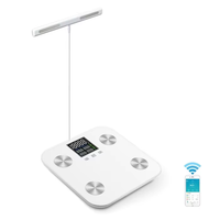 Balance électronique intelligente avec écran LCD/LED, barre de poignées, 8 électrodes, balance de composition corporelle 3D, balance de graisse corporelle intelligente