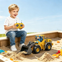 WGNRC BC1057, Juguete de Bulldozer a Control Remoto de 9 Canales a Escala 1/20, Juguete de Bulldozer de Aleación a Control Remoto, Juguetes de Ingeniería Eléctricos a Control Remoto para Niños