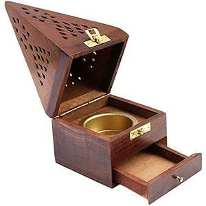 Quemador de incienso Bakhoor de madera natural de primera calidad con taza resistente al calor para uso en aromatización del hogar árabe, disponible para la venta. - Product Image 2