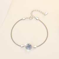 Bracelets de mariage minimalistes en argent sterling S925 certifié GRA avec moissanite 1 carat VVS1 et chaîne maille forçat pour femme