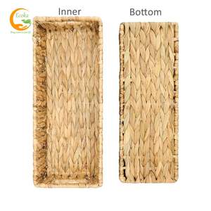 Panier en osier écologique personnalisable, petit, en jacinthe d'eau, plateau de service multifonctionnel, fournisseur en gros, fait main au Vietnam - Product Image 1