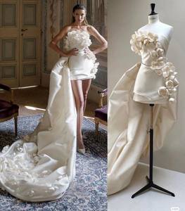 <span class=keywords><strong>Vestido</strong></span> <span class=keywords><strong>Corto</strong></span> de Alta Gama Mily Bridal ML275 2024, Nuevo Diseño de Moda, Sexy, con Hombros Descubiertos, Diseño Floral 3D, Cintura Ajustada y Cola Corta - Product Image 6