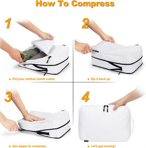 8 ensembles <span class=keywords><strong>de</strong></span> cubes d'emballage <span class=keywords><strong>de</strong></span> compression portables fermeture à glissière organisateurs <span class=keywords><strong>de</strong></span> bagages étanches pour le voyage pour les bagages <span class=keywords><strong>de</strong></span> cabine enregistrés - Product Image 3