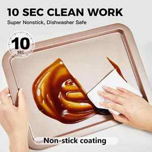 ชุดถาดอบบิสกิตเคลือบซิลิโคนกันติด ปราศจากสาร PFOA, PFOS และ BPA ผลิตจากเหล็กกล้าคาร์บอน 0.7 มม. สำหรับใช้ในครัวเรือน - Product Image 3