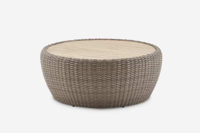 Classical Wholesale Modern Patio Frame Design Garden Outdoor Pool Set Furniture Round Wicker Rattan Fabric Coffee Table