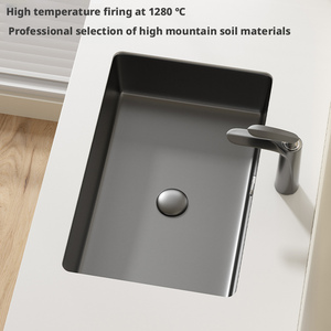 Lavabo rectangulaire en céramique moderne à encastrer sous le comptoir, lavabos de salle de bain, lavabo mat pour salle de bain, hôtel, balcon - Product Image 2