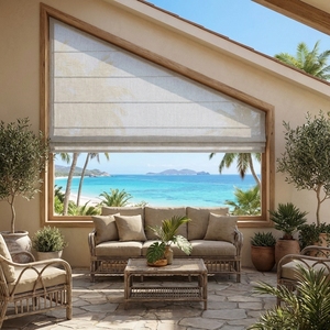 Persianas Romanas Triangulares Personalizadas de Poliéster Liso con Protección UV, Modernas con Forma de Arco para Decoración del Hogar Irregular - Product Image 4