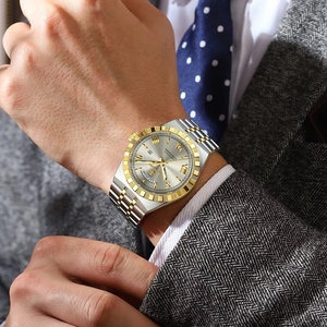 Montre de luxe pour homme d'affaires, montre à date et jour, étanche, lumineuse, en acier inoxydable, quartz, montre-bracelet tendance pour homme - Product Image 6