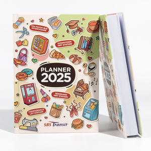 Toptan ucuz dizüstü baskı karikatür sevimli A5 gündem Kawaii planlayıcısı 2026 ilkokul için