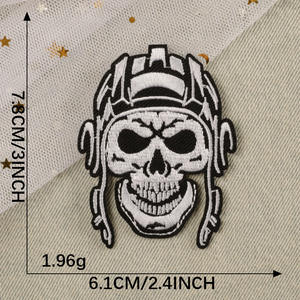 רקמה תווית רקמה מדבקות הגולגולת בגדים טלאים אביזרים פאנק מדבקות רקמה רקמה ברזל תיקון - Product Image 6