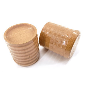 Posavasos de borde redondo de corcho Posavasos de madera extra grueso Posavasos de corcho reutilizables de 4 pulgadas de diámetro con labio para bebida - Product Image 4