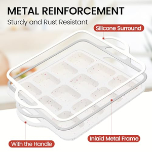 Molde para Hornear de Silicona Cúbica con Marco Metálico Reforzado, Antiadherente, Libre de BPA, con Certificación LFGB, para 12 Cupcakes, Muffins y Pasteles - Product Image 3
