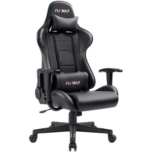 Chaise de jeu Furmax noire, réglable en hauteur, pivotante, avec accoudoirs, pour usage domestique - Product Image 1