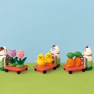 ของตกแต่งทั่วไป Qingh Zakka, แมวญี่ปุ่น, ชมดอกไม้ในฤดูใบไม้ผลิ, ต้นซากุระ, กระต่ายในกระถาง - Product Image 4