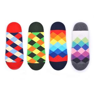 <span class=keywords><strong>Calcetines</strong></span> Invisibles para Hombre con Diseño de Puntos de Colores y Argyle, <span class=keywords><strong>Calcetines</strong></span> de Tobillo Bajos con Bloques de Color a la Moda, <span class=keywords><strong>Calcetines</strong></span> Casuales Antideslizantes OEM Personalizados - Product Image 4