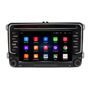 Untuk VW Polo Golf Passat Skoda perangkat Headunit Radio 2 Din ganda 7 inci Quad octa-core Android mobil Stereo navigasi GPS Carplay