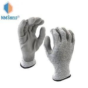 NMSHIELD ANSI standard A3 HPPE cut resistant PU work gloves cut 5 CE EN388 4X42C anticut gloves