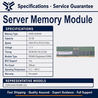 Module de mémoire serveur Enterprise 32 Go DDR5 6400 RDIMM CL52 ECC Registered PC5-51200R 1.1V 288 broches pour serveurs de centre de données