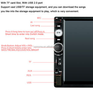 Autoradio stéréo double DIN 7 pouces Android 7 pouces Lecteur MP5 de voiture 2 DIN Écran tactile BT USB FM AUX SD <span class=keywords><strong>7010B</strong></span> - Product Image 4