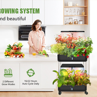 Système de culture hydroponique électronique intelligent à 3 niveaux pour la culture intérieure à domicile, avec éclairage intelligent, jardinière, germinateur de graines d'herbes, utilisation au sol