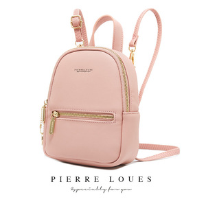 Pierre Loues Women's <b>Mini</b> <b>Backpack</b> Pink 7 Inch Zipper Closure Everyday Use - Product Image 5