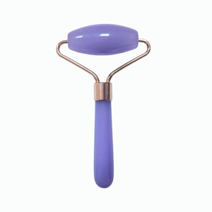 Colorful Purple Resin Face <b>Massage</b> <b>Tool</b> Durable Single Roller with Rose Gold Frame for Spa and Beauty Gift - Product Image 1