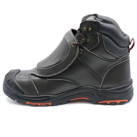 MAXITOUGH Bottes de travail en cuir gaufré grain de soudure avec embout en acier PU/semelle en caoutchouc Protection de la semelle extérieure Bottes de sécurité minière pour hommes