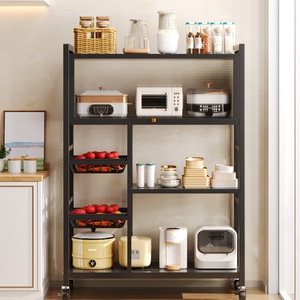 Rak Penyimpanan Dapur Logam 5 Lapis Beroda, Organizer Buah dan Sayur, Kabinet Multifungsi, Rak Pajangan Bergerak - Product Image 3