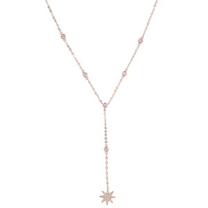 Collar <span class=keywords><strong>de</strong></span> Moda para Mujer con Colgante <span class=keywords><strong>de</strong></span> Estrella <span class=keywords><strong>de</strong></span> Alta Calidad, con Circonita Cúbica Brillante AAA, Cadena Larga, Diseño Personalizado <span class=keywords><strong>de</strong></span> Fábrica - Product Image 3