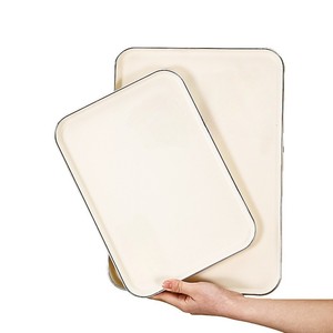 Bandeja rectangular de plástico PP blanca irrompible para servir aperitivos, frutas, tazas de té y vasos de agua en la sala de estar del hogar. - Product Image 4