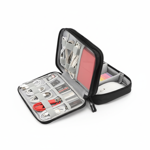 Bolsa organizadora de cables EVA con almacenamiento de dos capas para accesorios electrónicos, diseño duradero - Product Image 1