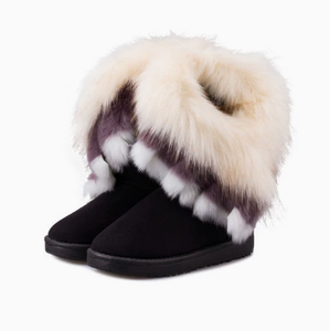 Nouvelles Bottes de Neige Mi-Hautes Imprimées Tendance pour <span class=keywords><strong>Femme</strong></span> Hiver 2026 – Chaussures Décontractées Chaudes à Semelle Épaisse Grande Taille pour Étudiantes - Product Image 4