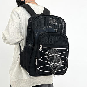 Sac à dos d'été transparent en maille pour lycéen, grande capacité, design tendance, idéal pour la natation et la plage - Product Image 1