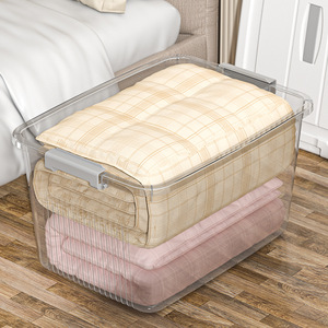 Transparent Storage <b>Box</b> With Lid Rectangle Extra Large Clothing Organizer Household Storage Container For Clothes Books <b>Toys</b> - Product Image 4