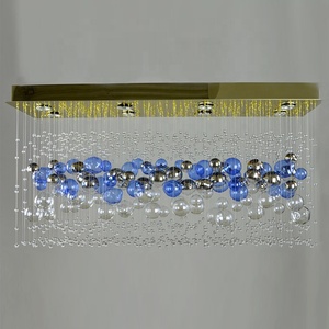 Lámpara colgante de bola de cristal, luz led simple, rectangular, moderna, decorativa - Product Image 6