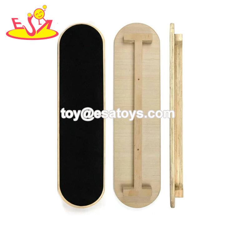 Hot Selling Gym Fitness Exercise Wooden Wobble Balance Board With Roller W01F074
