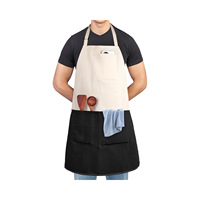 Tablier de Chef Personnalisé en Coton Beckon Unisexe Bicolore Professionnel pour Cuisine avec 2 Poches Résistant à l'Eau et Robuste pour la Cuisson et la Grillade